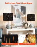 VEVOR Drum Lamp Shade 2 Set, 13 in Top x 13 in Bottom x 10 in High, Medium Drum Lampshade with Harp, Replacement Lamp Shade for Table Lamps Floor Lamps Pendant Lights, Black Hollow-carved Design