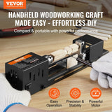 VEVOR Compact Lathe Machine, Dimensions 2.76 x 6.3 inches, 24VDC 96W, Includes Milling Machine Accessories, Features 7 Adjustable Speeds Ranging from 4220 to 8450 RPM, Ideal for DIY Woodworking and