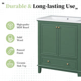30\" Bathroom Vanity with Sink Combo, Multi-functional Bathroom Cabinet with Doors and Drawer, Solid Frame and MDF Board