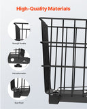 VEVOR Scooter Rear Basket, Heavy Duty Metal Wire Basket with Handle, Spacious Cargo Basket, Works with 1-inch Receiver, Compatible with Most Golden, Drive & Pride Mobility Scooter