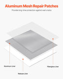 VEVOR 16PCS Drywall Repair Kit, 4/6/8-inch Aluminum Dry Wall Repair Patch Kit with 2 Scrapers & 2 Sandpapers, Self-Adhesive Drywall Patches for Nail Holes, Wall Cracks, Peeling, Scraping