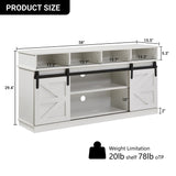TV Stand Sliding Barn Door Modern&Farmhouse Wood Entertainment Center, Storage Cabinet Table Living Room with Adjustable Shelves for TVs Up to 65",White