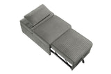 Convertible Wide-Welt Corduroy Sofa Sleeper Sofa Chair W/ Pull-Out Bed Smoke
