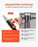 VEVOR Telescopic Extension Pole, 3.8-12 FT Multi-Purpose Extendable Pole, Sturdy Aluminum Alloy Paint Pole Extension with Flip-Lock Design, High Reach Roller Stick for Painting, Dusting and Cleaning