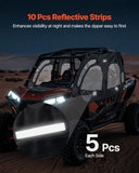 VEVOR Cab Enclosure Upper Doors, Compatible with Polaris RZR XP4 1000/Turbo 2014-2023, Soft Upper Doors, Windproof Upgraded Zipper UTV Soft Side Window Kit, Work with Side Mirrors and Windshields