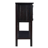 48'' Solid Wood Sideboard Console Table with 2 Drawers and Cabinets and Bottom Shelf, Retro Style Storage Dining Buffet Server Cabinet for Living Room Kitchen Dining Room (Espresso