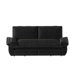 73.2" Queen Pull Out Sofa Bed,3-in-1 Convertible Sleeper Sofa,Multi-Functional Velvet Loveseat Bed,Black(Old Sku:W1885S00050/W1885S00195)