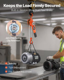 VEVOR Manual Lever Chain Hoist, 3/4T 1650LBS Capacity Heavy Duty Come Along, 10FT Lift G80 Alloy Steel Chain With Dual Pawl Mechanical Brake,360°Rotating Hooks, for Warehouse Construction Garage