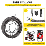 VEVOR Drain Cleaning Cable 75 Feet x 3/8 Inch Solid Core Cable Sewer Cable Drain Auger Cable Cleaner Snake Clog Pipe Drain Cleaning Cable Sewer Drain Auger Snake Pipe