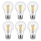 VEVOR 6 Pack Edison Bulbs LED, A19 Vintage Edison Light Bulbs, 4.5W Dimmable 450 Lumens, 2700K Warm White, E26 Base LED Filament Bulb, Antique Glass Style for Home, Bedroom, Office, Farmhouse,CRI80+