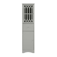 Tall Bathroom Cabinet, Freestanding Storage Cabinet with Drawer and Doors, MDF Board, Acrylic Door, Adjustable Shelf