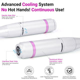 Portable Electric Nail Drill 35000RPM Nails Milling Cutter Wireless Pedicure Grinder Rechargeable Nail Drilling Machine (Silver)