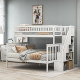 Twin over Full Stairway Bunk Bed with Storage