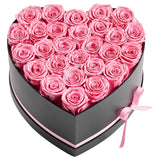 VEVOR Forever Flowers, 27 Preserved Roses in a Heart Shape Box, Eternal Flowers Immortal Bouquet Birthday Present for Women Her Wife Mothers, Anniversary, Valentine's Day,Christmas, Pink