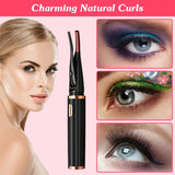 2 In 1 Clip Comb Heated Eyelash Curler Electric Mini Lash Curler Natural Eye Lash Makeup Tool with 3 Temp Settings 15Mins Shutdown