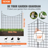 VEVOR Garden Fence, 36.6in(H) x29.5in(L) Animal Barrier Fence, Underground Decorative Garden Fencing with 2.5 Inch Spike Spacing, Metal Dog Fence for the Yard and Outdoor Patio, 5 Pack