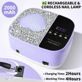 LimeGirl Cordless Nail Dryer for Gel Polish, UV LED Nail Lamp with Fast Curing UV Light & 4 Timer Settings, Portable Rechargeable Gel Lamp Nail Art Tool for Manicure Pedicure at Home & Salon