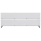 Full Floor Bed with Side Bookcase,Shelves,Guardrails,White