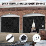 VEVOR Garage Door Screen for Winter, 8x7FT, Garage Door Insulation Kit, Magnetic Thermal Insulated Door Curtain with 300D Oxford Fabric Heavy Duty Weighted Bottom, Easy Assembly for Garage Door