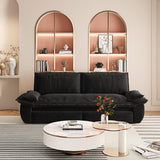 73.2" Queen Pull Out Sofa Bed,3-in-1 Convertible Sleeper Sofa,Multi-Functional Velvet Loveseat Bed,Black(Old Sku:W1885S00050/W1885S00195)