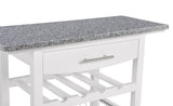 Mobile Rolling Kitchen Island Trolley Serving Cart with Underneath Drawer & Slide-Out Wire Storage Basket