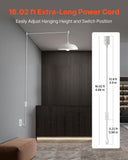 VEVOR Plug in Hanging Light Cord Kit, 16ft Lantern Extension Cords, 2 Pack E26 Light Socket Lamp Cord Replacement, Secure & Sturdy, Easy to Install, Pendant Lamp Kit On/Off Switch & Socket Rings