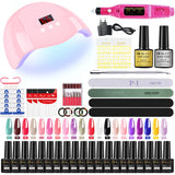 MOSKANY Professional Nail Set Nail Gel Kit With 120W/54W UV Nail Lamp And Nail Drill For All Drying Gel Nail Polish Manicure Set