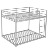 Full over Full Metal Bunk Bed;  Low Bunk Bed with Ladder