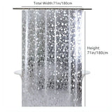 Clear Pebble Shower Curtain Liner 3D Transparent EVA Bathroom Curtain Liner Plastic Waterproof Shower Partition 71x71 Inches with Grommet Eyelets and 3 Weighted Magnets for Bathtub or Stall
