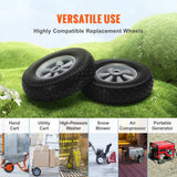 VEVOR Solid PU Run-Flat Tire Wheel, 10", 2-Pack, 180 lbs Dynamic Load, 220 lbs Static Load, Flat Free Tubeless Tires and Wheels for Hand Truck, Utility Cart, Dollies, Garden Trailers, Various Carts