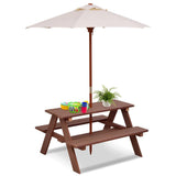 Outdoor Family Picnic Table for Kids with Removable Umbrella - Durable and Stylish Seating