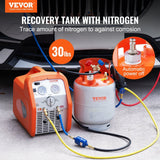 VEVOR Refrigerant Recovery Tank with Float Switch - 30 lb. Capacity ac Recovery Tank with 1/4 to 1/2 Adaptor, Reusable Recovery Tank HVAC for All Refrigerant, Prevent Overflow with Trace Amount of N2
