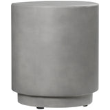 Chic Lightweight Round Side Table - Elegant Concrete Finished Accent Table in Light Gray