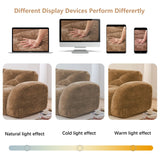 L-Shaped Boneless Sofa,Soft Velvet Fabric,Tufted Design,32D High Density Sponge,No Assembly Required,Ergonomic Design Bottom, Anti-Slip Design,Movable Ottoman for Bedrooms,Camel