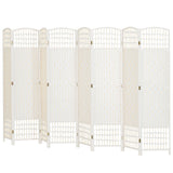 Chic 8-Panel Privacy Room Divider - Lightweight Folding Screen for Home Office & Interior Decor, Wave Fiber Design in White
