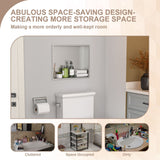 Brushed Stainless Steel Wall Shower  Niche , Double Recessed Shower Shelf for Bathroom
