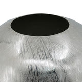 12.5x12.5x15" Aluminum Vase, Silver Streaks