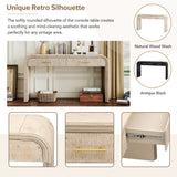 Unique Retro Silhouette Console Table with Open Style,Two Top Drawers for Entrance,Dinning Room,Living Room