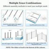 Air Conditioner Fence, Trash Can Vinyl Privacy Fence White Panel for Outside, Outdoor Pool Equipment Enclosure with Metal Stakes, (2-Pack)
