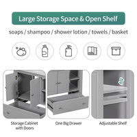 30" Bathroom Vanity with Sink, Bathroom Storage Cabinet with Doors and Drawers, Solid Wood Frame, Ceramic Sink