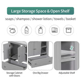 30" Bathroom Vanity with Sink, Bathroom Storage Cabinet with Doors and Drawers, Solid Wood Frame, Ceramic Sink