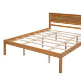 Platform Bed Frame with Headboard , Wood Slat Support , No Box Spring Needed ,Queen