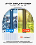 VEVOR Clear PVC Strip Curtain, 84 in Height x 36 in Width x 0.08 in Thickness, 6 PCS Walk in Freezer Cooler Curtain Strips, Thermal Insulating Plastic Door Strips for Warehouse, Freezer, Garage Doors