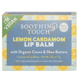 Lemon Cardamom Vegan Lip Balm | Organic, Ayurvedic, Eco-Friendly, Biodegradable Tube