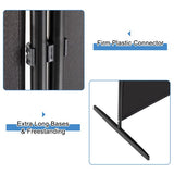6FT 4-Fold 160g Polyester Fabric Plastic Foot Carbon Steel Frame Foldable Screen Black