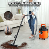 VEVOR Shop Vacuum Wet And Dry, 5 Gallon 6 Peak HP Wet/Dry Vac, Powerful Suction with Blower Function with Attachments 2-in-1 Crevice Nozzle, Small Shop Vac Perfect for Carpet Debris, Pet Hair, Car