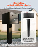 VEVOR Post Mount Mailbox, Anti-Pry & Anti-Theft Mailboxes for Outside, Heavy Duty Lockable Mail Box with Magnetic Door, Weather-Resistant Metal Post Box for House Outside 21.06 x 10.63 x 11.22 in