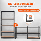 VEVOR Storage Shelving Unit, 5-Tier Adjustable, 2000 lbs Capacity, Heavy Duty Garage Shelves Metal Organizer Utility Rack, Black, 35" L x 18" W x 71" H for Kitchen Pantry Basement Bathroom Laundry