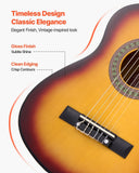VEVOR Classical Guitar, 30 Inch, Wood Classical Guitar Starter Kit for Beginners, with Nylon Strings, Gig Bag, Strap, Tuner, Extra Strings, Pick, Capo, Basswood, for Kids Girls Boys Students, Sunburst