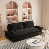 73.2" Queen Pull Out Sofa Bed,3-in-1 Convertible Sleeper Sofa,Multi-Functional Velvet Loveseat Bed,Black(Old Sku:W1885S00050/W1885S00195)